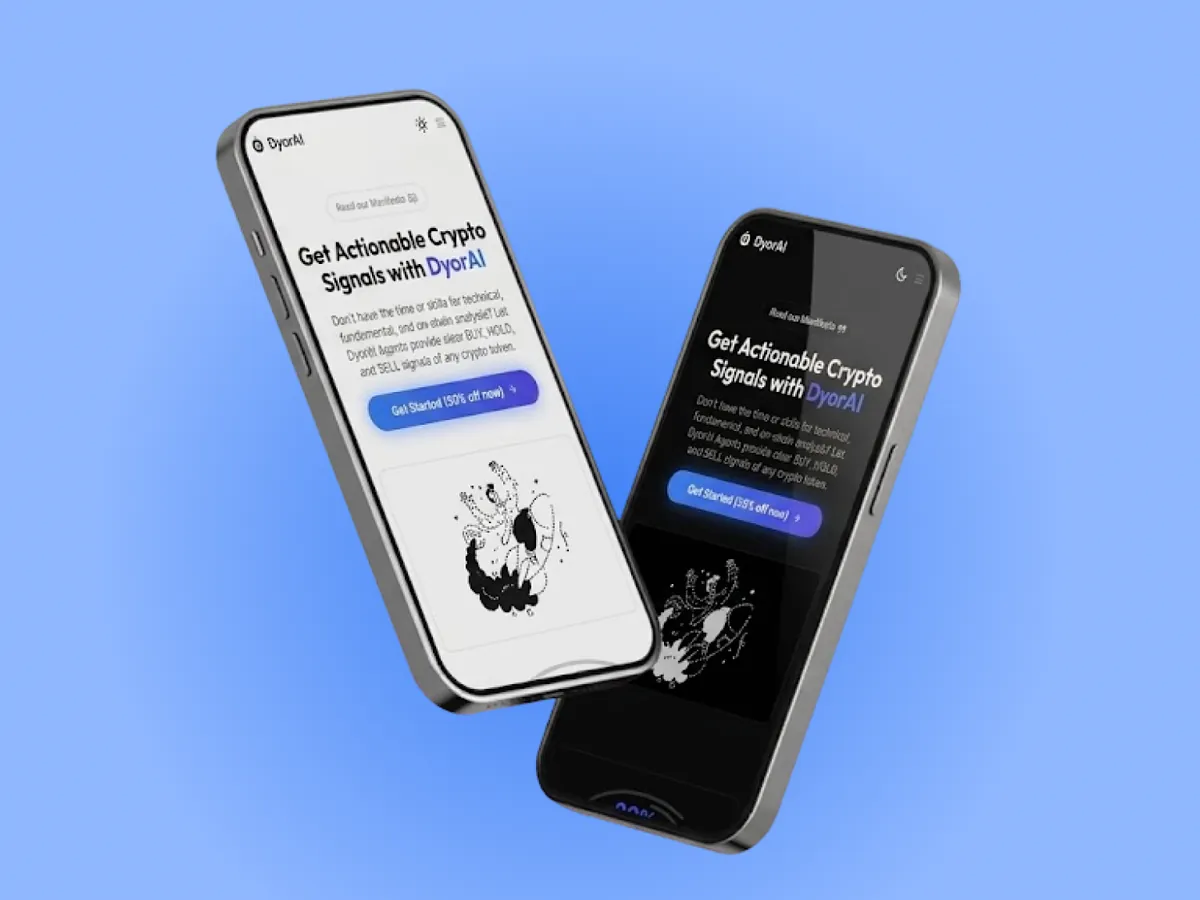DyorAI on two phones