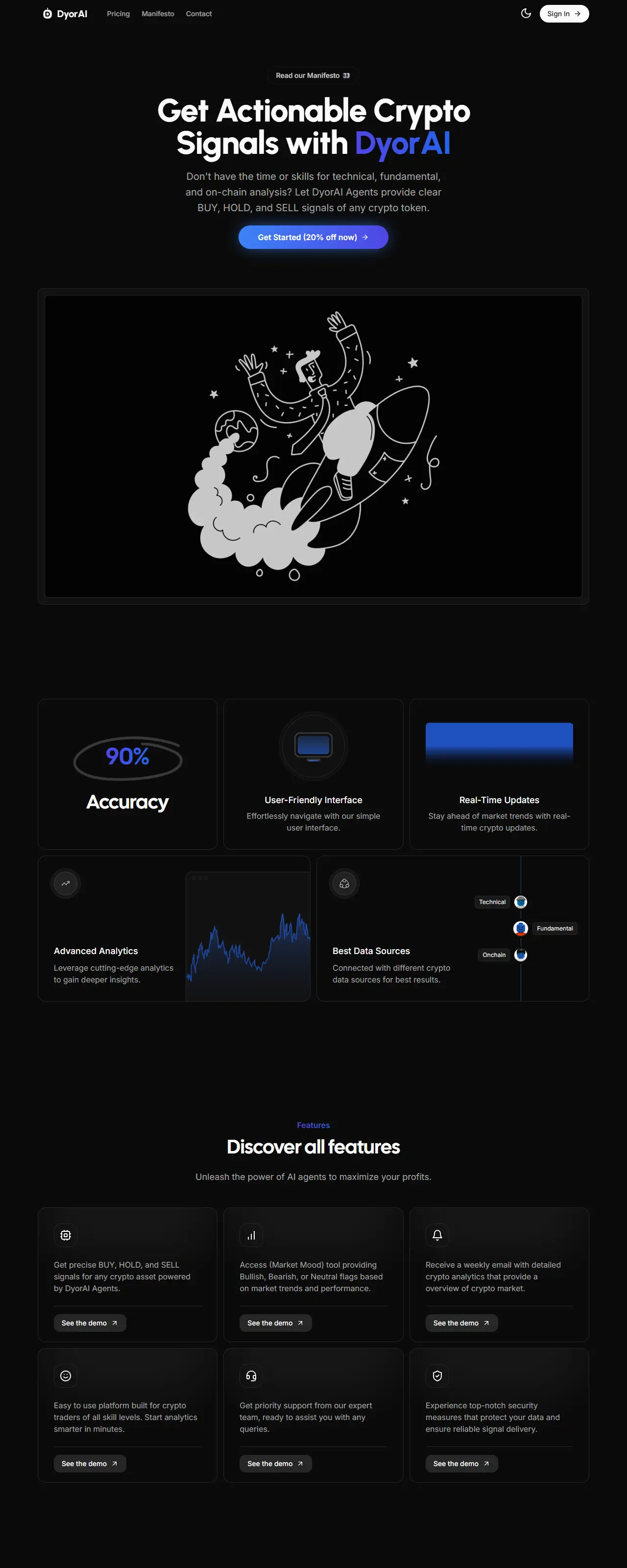 The dyorai.co home page