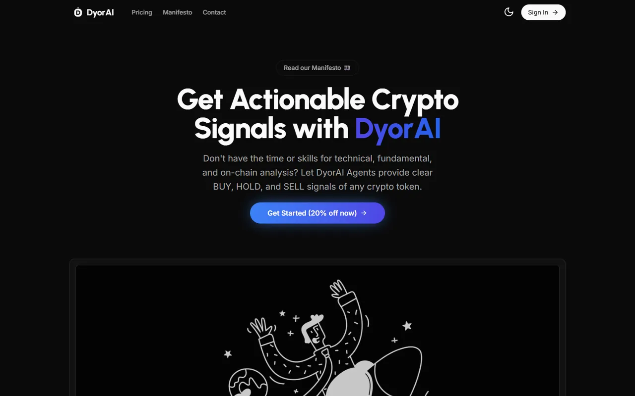 The dyorai.co home page