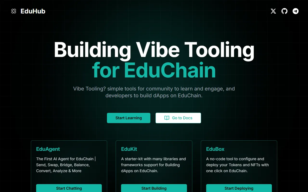 The eduhub.dev home page