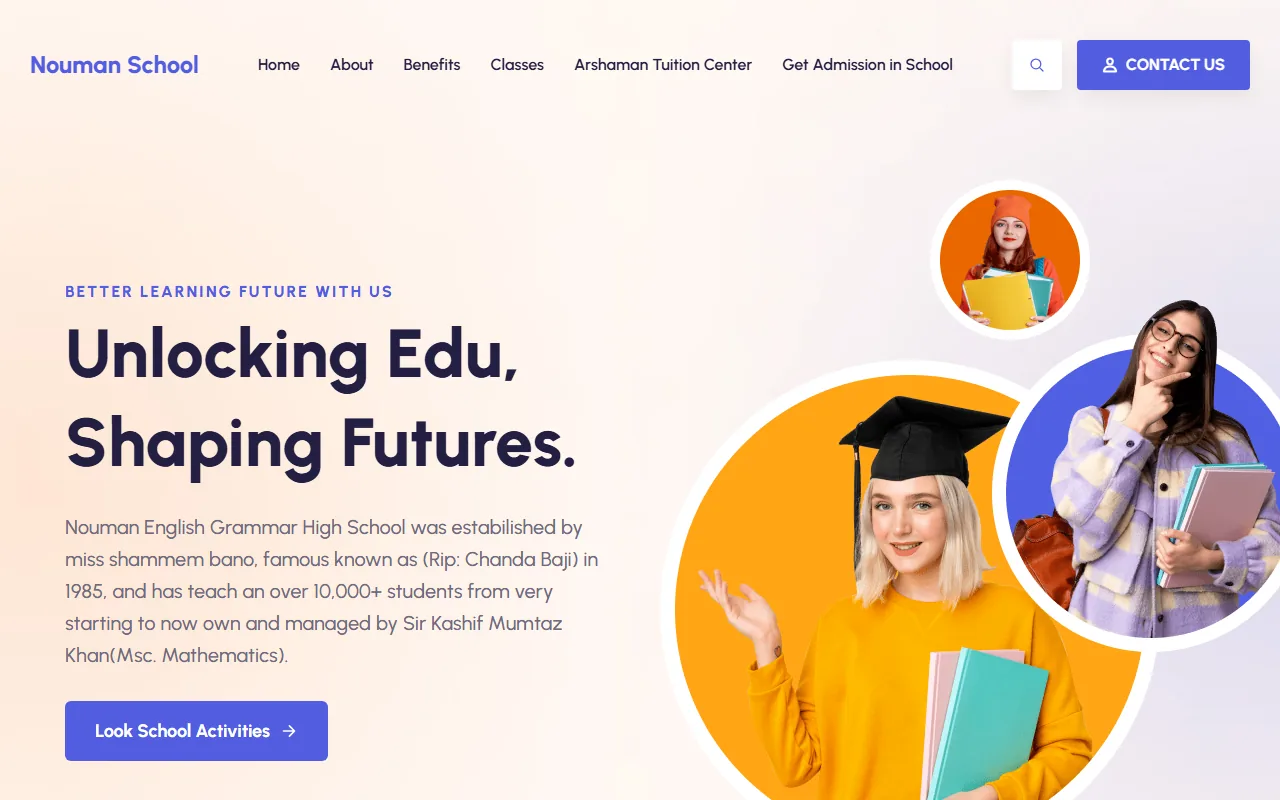 The Nouman English Grammar High School website home page